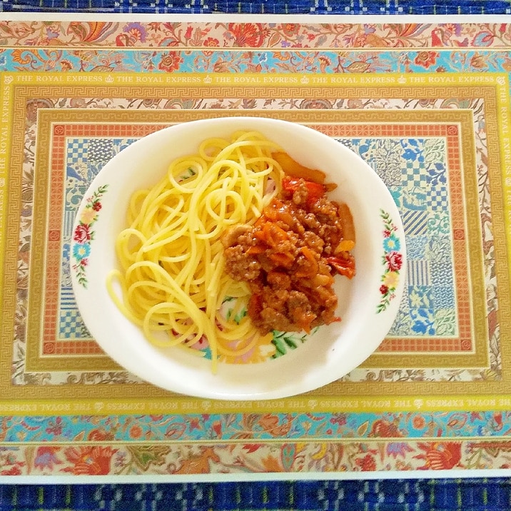 マッシュルームのミートソーススパゲッティ